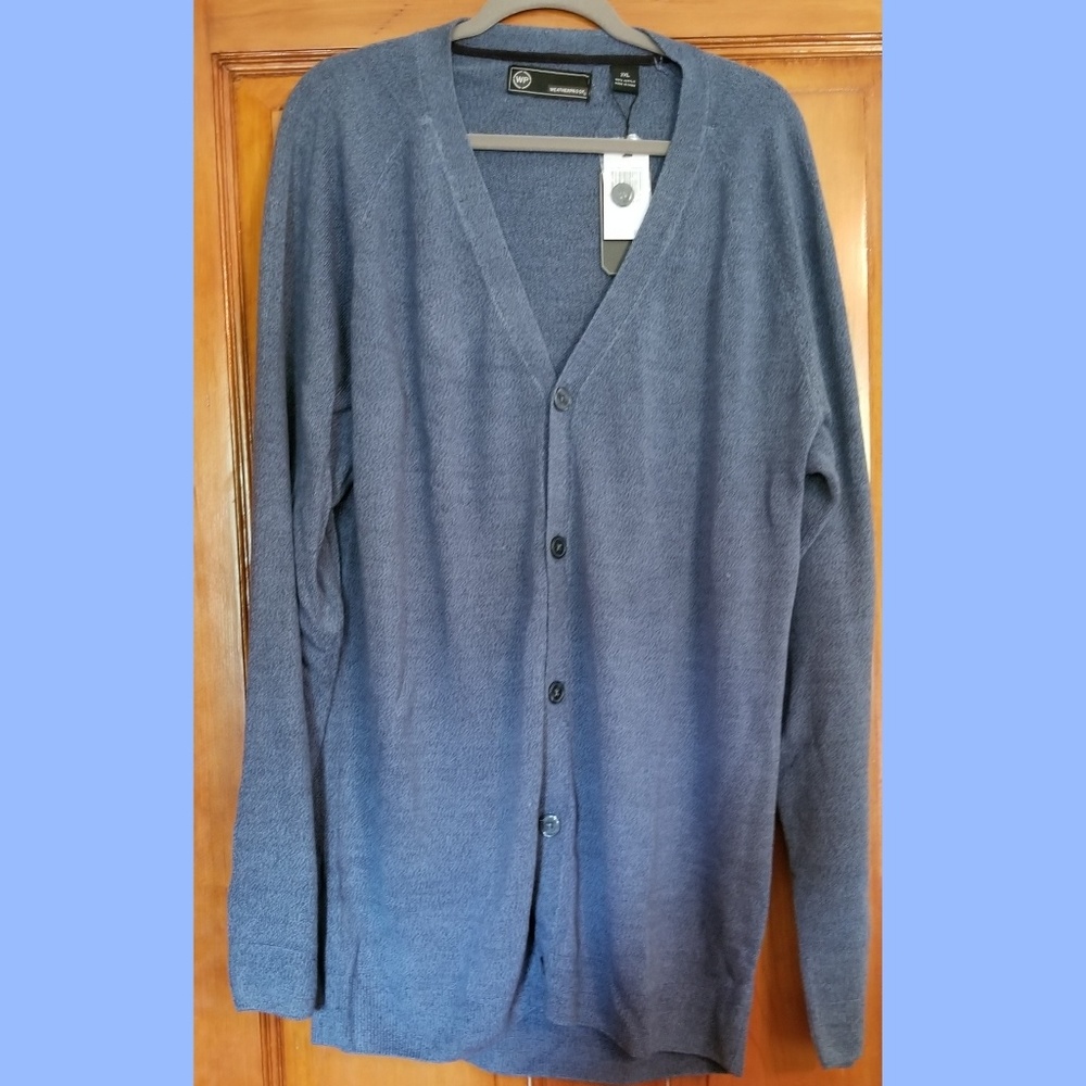 2XL Men's Weatherproof Brand Blue Cardigan NWT